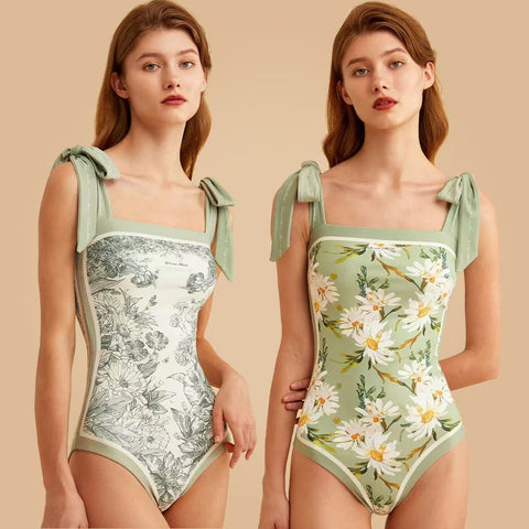 2025 Ancient Style Double-Sided Printed One-Piece Swimsuit
