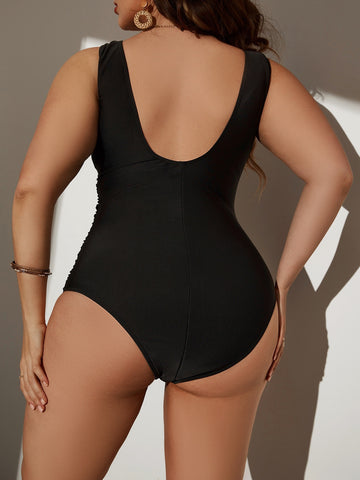 Large size one piece swimsuit