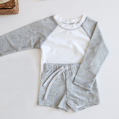 Printed children's sun protection swimsuit