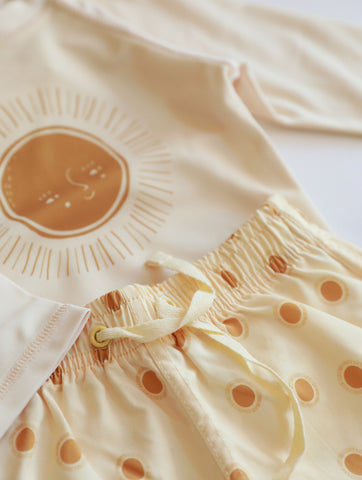 Printed children's sun protection swimsuit